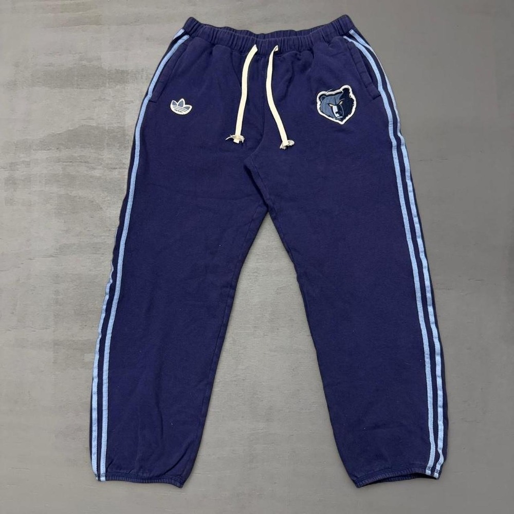 Vintage Adidas Sweatpants Navy Y2K‎ Memphis Grizzlies NBA Trefoil Stripes Large